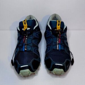 Salomon Speedcross 3 Trail Running Shoes Size 9 Black Blue Quicklace